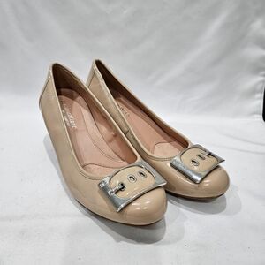 Naturalizer Womens N5 Comfort Heels 7.5 Beige Slip On Office Career Dress Shoes